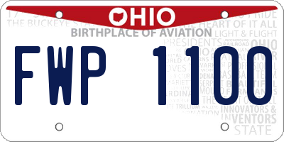 OH license plate FWP1100