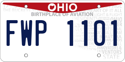 OH license plate FWP1101