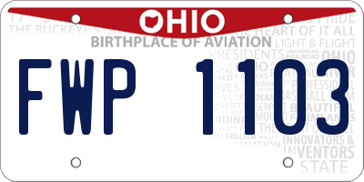 OH license plate FWP1103