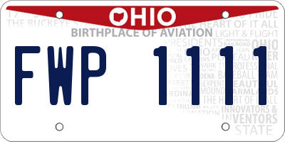 OH license plate FWP1111