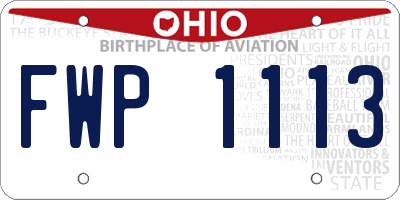 OH license plate FWP1113