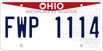 OH license plate FWP1114