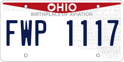 OH license plate FWP1117