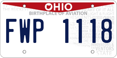 OH license plate FWP1118