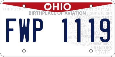 OH license plate FWP1119