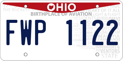 OH license plate FWP1122