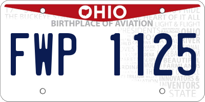 OH license plate FWP1125