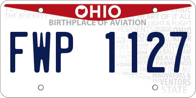 OH license plate FWP1127