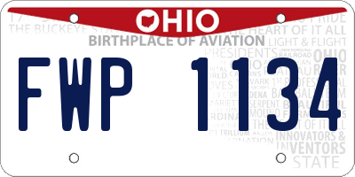 OH license plate FWP1134