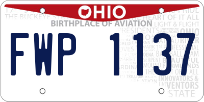 OH license plate FWP1137