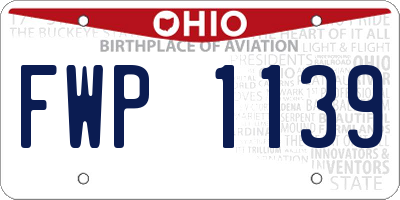 OH license plate FWP1139