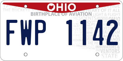 OH license plate FWP1142