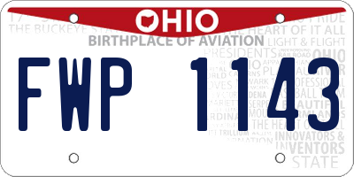 OH license plate FWP1143