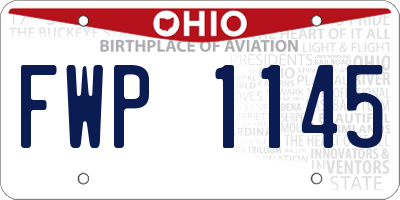 OH license plate FWP1145