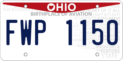 OH license plate FWP1150