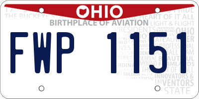 OH license plate FWP1151