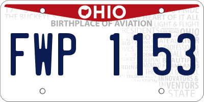 OH license plate FWP1153