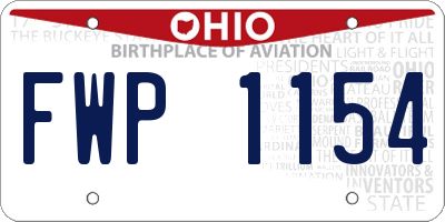 OH license plate FWP1154