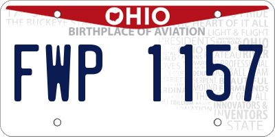 OH license plate FWP1157