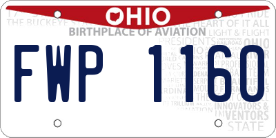 OH license plate FWP1160