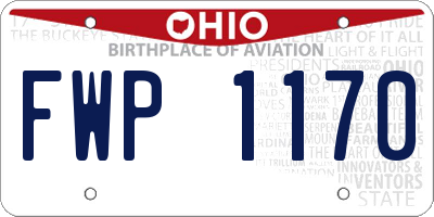 OH license plate FWP1170