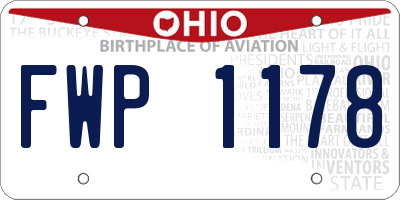 OH license plate FWP1178