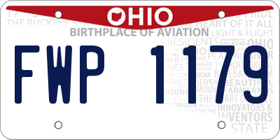 OH license plate FWP1179