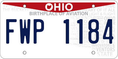 OH license plate FWP1184