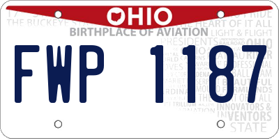 OH license plate FWP1187