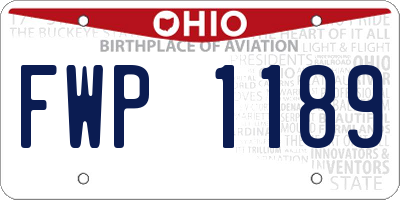 OH license plate FWP1189
