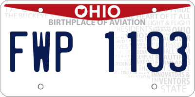 OH license plate FWP1193