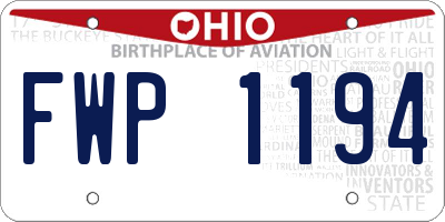 OH license plate FWP1194