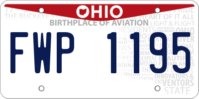 OH license plate FWP1195