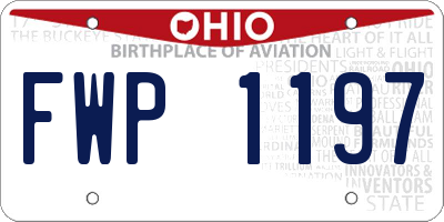 OH license plate FWP1197