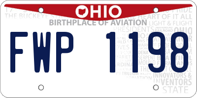 OH license plate FWP1198