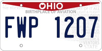 OH license plate FWP1207