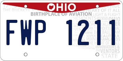 OH license plate FWP1211
