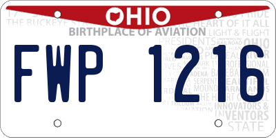 OH license plate FWP1216