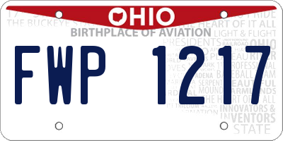 OH license plate FWP1217