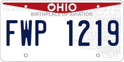 OH license plate FWP1219