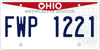 OH license plate FWP1221