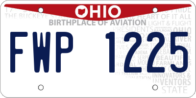 OH license plate FWP1225