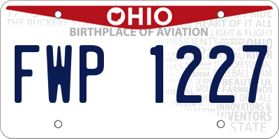 OH license plate FWP1227