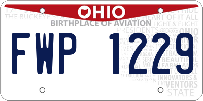 OH license plate FWP1229