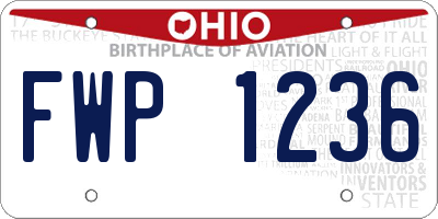 OH license plate FWP1236