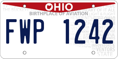 OH license plate FWP1242