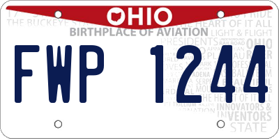 OH license plate FWP1244