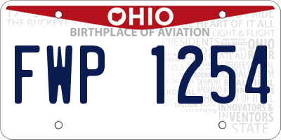 OH license plate FWP1254