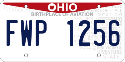 OH license plate FWP1256