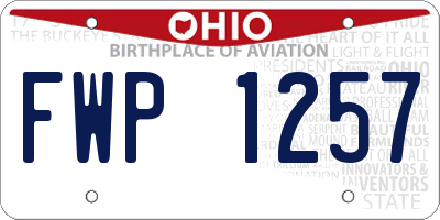 OH license plate FWP1257